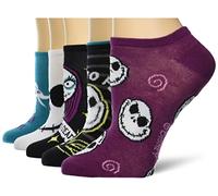 Disney Nightmare Before Christmas 5 Pack No Show Socks Calcetines Casuales, Blanco, Azul Verde, Multicolor, 42-44.5 EU Mujeres