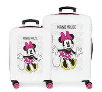 Disney Niñas Juego de Maletas rígidas 55-68 cm, Blanco, 55/68 cms