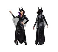 Disney Official Premium Adult Maleficent Costume includes Horns with Super Soft Halloween Fairy Costume Adults Fancy Dress
