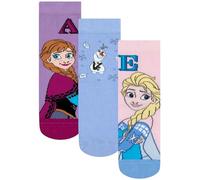 Disney Pack de 3 Calcetines, Calcetines Frozen Niña, Anna, Olaf y Elsa 24-26