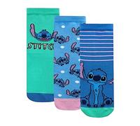 Disney Pack de 3 calcetines de Lilo y Stitch | Calcetines de Lilo y Stitch para niñas | Paquete de 3 pares | Multicolor 37-40