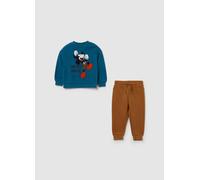 DISNEY, Pack Jogging De Felpa Con Parche Mickey, Niño, Azul/marrón, Talla: 9-12