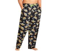Disney Pantalon Pijama Hombre y Adolescentes Pantalones Largos Algodon con Bolsillos Cómodo Ropa de Dormir Ideas Regalos (S, Negro Baby Yoda)