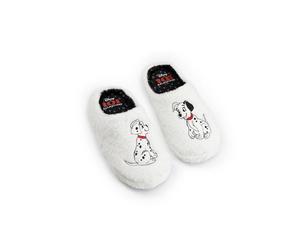 Disney Pantuflas blancas de mujer de 101 Dálmatas | Calzado cómodo y esponjoso para estar en casa cómodas con personajes icónicos | Perfectas para relajarse en casa