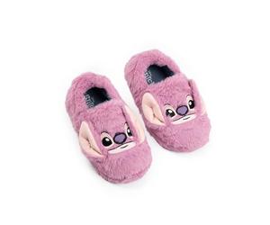 Disney Pantuflas rosas de Lilo & Stitch Angel para niñas | Cómodas y esponjosas para estar en casa | Calzado de personajes relajarse | Pantuflas infantiles