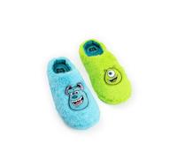 Disney Pantuflas tipo mule azules y verdes de Mike Wazowski y Sulley de Monsters Inc. | Cómodas y suaves para estar en casa | Calzado unisex para adultos
