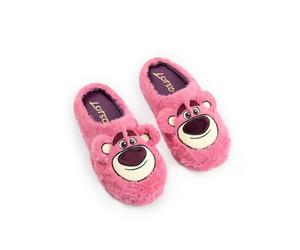 Disney Pantuflas tipo mule rosas de Lotso de Toy Story para mujer | Calzado suave y esponjoso para estar en casa cómodas para interiores suaves para descansar