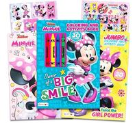 Disney Paquete de libros para colorear de Minnie Mouse, paquete de 3 libros para colorear con calcomanías | Paquete de suministros para fiestas de Minnie Mouse