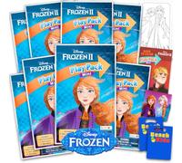 Disney Paquete de recuerdos de fiesta de Frozen para niños, 8 mini paquetes | Disney Frozen Play Pack - Bolsas de regalo, libros para colorear, calcomanías, más, suministros de fiesta de cumpleaños