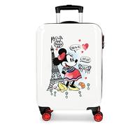 Disney Paris Maleta de Cabina, Niñas, Blanco, 38 cm x 55 cm x 20 cm