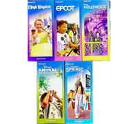 Disney Parks 50th Anniversary Guide Map Information Brochures Set of (5) Magic Kingdom Epcot Animal Kingdom Hollywood Studios Disney Springs