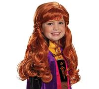 Disney Peluca Anna Frozen Niña, Disfraz Anna Frozen, Peluca Trenza Frozen, Disfraces para Carnaval y Halloween, Talla única