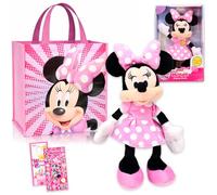 Disney Peluche cantante de Minnie Mouse, paquete de juguetes de peluche, bolsa de mano, calcomanías y más | Peluche de Minnie Mouse para niñas y niños