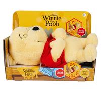 Disney Peluche de Winnie The Pooh durmiendo - Peluche con luz, Movimiento de respiración y melodías, Ayuda a Dormir para bebés, Tela Suave, Amarillo, 31 cm, a Partir de 0 Meses