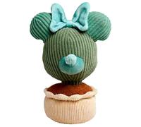 Simba Peluche Disney Minnie Planta, 20 cm en Maceta de Felpa Beige con Cabeza de Minnie en Verde con su Lazo Incluido, Base con Peso, para Escritorio, estantería o habitación Infantil (6315870571)