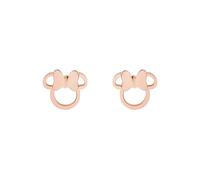 Disney Pendientes de Botón Minnie Mouse en Acero Médico Hipoalergénico con Baño de Oro Rosa, para Mujeres y Niñas, con Caja de Regalo, Joya Oficial Disney