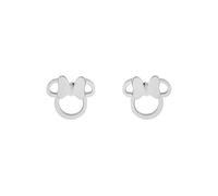 Disney Pendientes de Botón Minnie Mouse en Acero Médico Hipoalergénico Plateado, para Mujeres y Niñas, con Caja de Regalo, Joya Oficial Disney