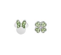 Disney Pendientes de Minnie con Trébol y Circonitas de Acero iInoxidable para Niñas, talla única