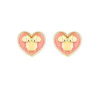 Disney Pendientes de mujer de esmalte con Minnie Mouse de latón chapado en oro, con licencia oficial