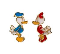 Disney Pendientes de plata de ley chapada en oro de 18 quilates, diseño de pato y margarita, con licencia oficial, sin piedra preciosa