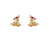 Disney Pendientes de tuerca Bambi para niñas, talla única, Latón chapado en oro, No es una piedra preciosa