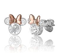 Disney Pendientes de tuerca con piedra natal de Minnie Mouse para mujer, aretes de Minnie Mouse, joyería de piedra natal, joyería de Disney, Cristal