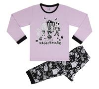 Disney Pesadilla Antes de Navidad Little Nightmare Pijama de Manga Larga, Pink/Black, 10-11 Años: 146cm, Rosado