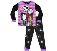 Disney Pesadilla Antes De Navidad Pijama Niña | Jack Skellington Pijamas Invierno Niña | Tim Burton Merchandising | Morado 10-11 Años