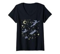 Disney Peter Pan Starry Flight Silhouette Camiseta Cuello V