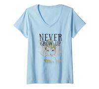 Disney Peter Pan Tinkerbell Sketch Never Grow Up Camiseta Cuello V