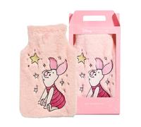 Disney Piglet - Botella de agua caliente con funda de piel sintética suave, 300 ml de capacidad, bolsa de agua caliente esponjosa con cierre de tapa giratoria y funda lavable a máquina, regalos