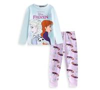 Disney Pijama Azul Claro de Manga Larga y Pierna Larga para niña de Frozen | Ropa de Dormir con Estampado de Elsa, Anna y Olaf | Ropa de Dormir Infantil para Dormir y Fiestas de Pijamas