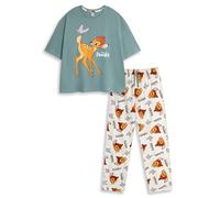 Disney Pijama Bambi Multicolor de Manga Larga y Pierna Larga para Mujer | Ropa de Dormir de algodón Suave con Estampado de Bambi | Pijama clásico para Dormir | Ropa cómoda para Estar en casa