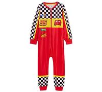 Disney Pijama de forro polar con diseño de Cars para niños, todo en uno, diseño de Rayo McQueen, rosso, 7-8 años