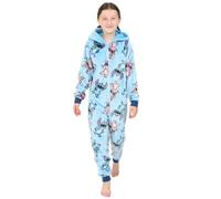 Disney Pijama de forro polar para niñas Lilo and Stitch & Angel Blue All in One, azul, 13-14 años