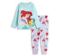 Disney Pijama de Manga Larga y Pierna Larga para niña de La Sirenita | Pijama de Ariel Flounder para Dormir y Relajarse | Ropa de Dormir cómoda para niños | Merchandising