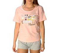 Disney Pijama de Minnie Mouse para mujer con Mickey Mouse, Daisy Duck, Donald Duck y Minnie, pijamas para mujer, 100% algodón, rosa, S