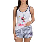 Disney Pijama de Mujer, de Dos Piezas, con Tirantes, para el Verano, 100% algodón Oeko-Tex (FR/ES, Letras, L, Regular, Regular, Disney Minnie Mouse)
