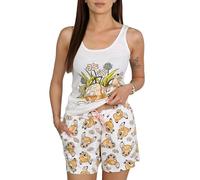Disney Pijama de Mujer, de Dos Piezas, con Tirantes, para el Verano, 100% algodón Oeko-Tex (FR/ES, Letras, XL, Regular, Regular, Disney Bambi)