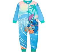 Disney Pijama de punto y ángel para niños, pijama todo en uno para niñas, pijama de forro polar, azul, 9-10 años