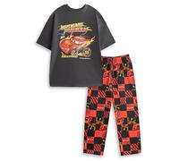 Disney Pijama de Rayo Mcqueen para Hombre, de Manga Corta, Color Negro y Rojo, con Pernera Larga | Pijama con Estampado Soy Velocidad para Relajarse | Pijamas con temática de películas