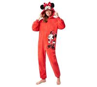 Disney Pijama Entero Mujer - Pijama de Una Pieza de Stitch, Minnie, Malefica y Igor - Stitch Regalos - Tallas S a la XXL (Rojo Minnie,XXL)
