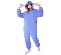 Disney Pijama Entero Mujer - Stitch Pijama Mujer, Onesie Cierre Cremallera Completo, Talla S-2XL, Regalo Navidad (Azul Stitch, XL)