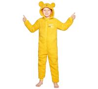 Disney Pijama Entero Niña - Stitch Pijama Niña, Onesie Cierre Cremallera Completo, Edad 7-15 Años, Regalo Navidad (Amarillo Winnie, 11-12 años)