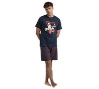 Disney Pijama Hombre Verano 100% Algodón - Pijama Manga Corta Classic Pinocchio para Hombre - Pantalón Corto con Cinturilla Ajustable Estampado - Teji