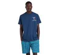 Disney Pijama Hombre Verano 100% Algodón - Pijama Manga Corta Ride The Wave para Hombre - Pantalón Corto con Cinturilla Ajustable Estampado - Tejido S