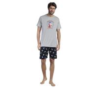 Disney Pijama Hombre Verano Algodón - Pijama Manga Corta Generals para Hombre - Pantalón Corto con Cinturilla Ajustable Estampado - Tejido Suave al Ta