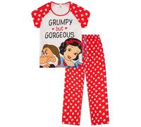 Disney Pijama largo de algodón para mujer, diseño de enanitos blancos como la nieve, blanco, 42-44