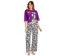 Disney Pijama Largo Mujer, Set de Pijamas Transpirables de Algodón - Regalo Mujer (Morado/Multi, L)