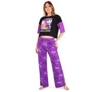 Disney Pijama Largo Mujer, Set de Pijamas Transpirables de Algodón - Regalo Mujer (Morado, XL)